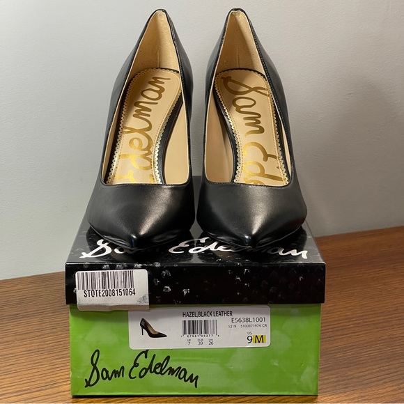 NWT | Sam Edelman Hazel Pointed Toe Heel Black Leather - Picture 4 of 15